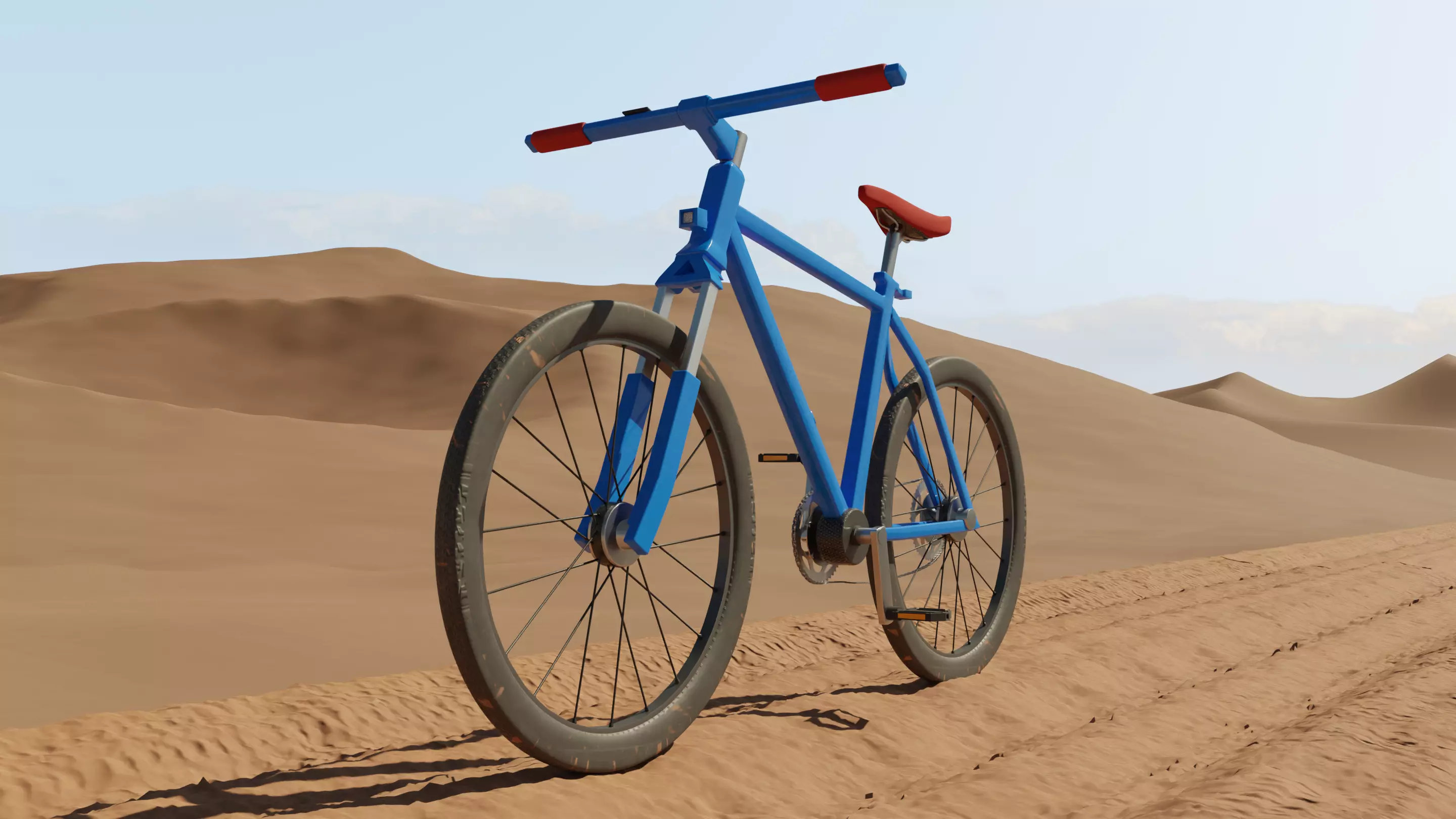 Basic Offroad Travel Bicycle Low Poly Free low-poly 3D model_0