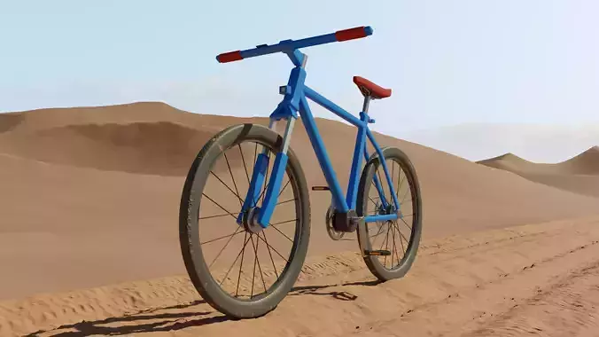 Basic Offroad Travel Bicycle Low Poly