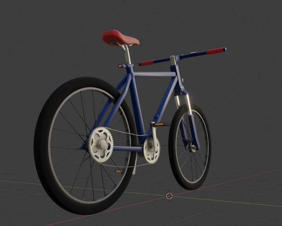 Basic Offroad Travel Bicycle Low Poly Free low-poly 3D model_3