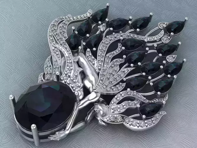 woman pendant  with gem