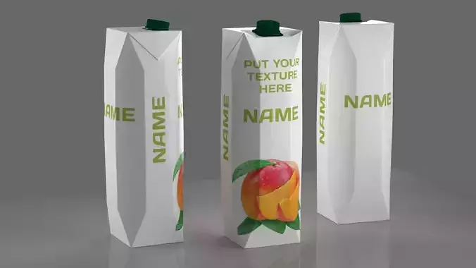 Tetrapack three peach juice boxes