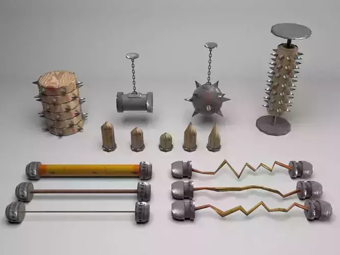 Modular Obstacles Pack 2 for Game Low-poly 3D model  Free low-poly 3D model