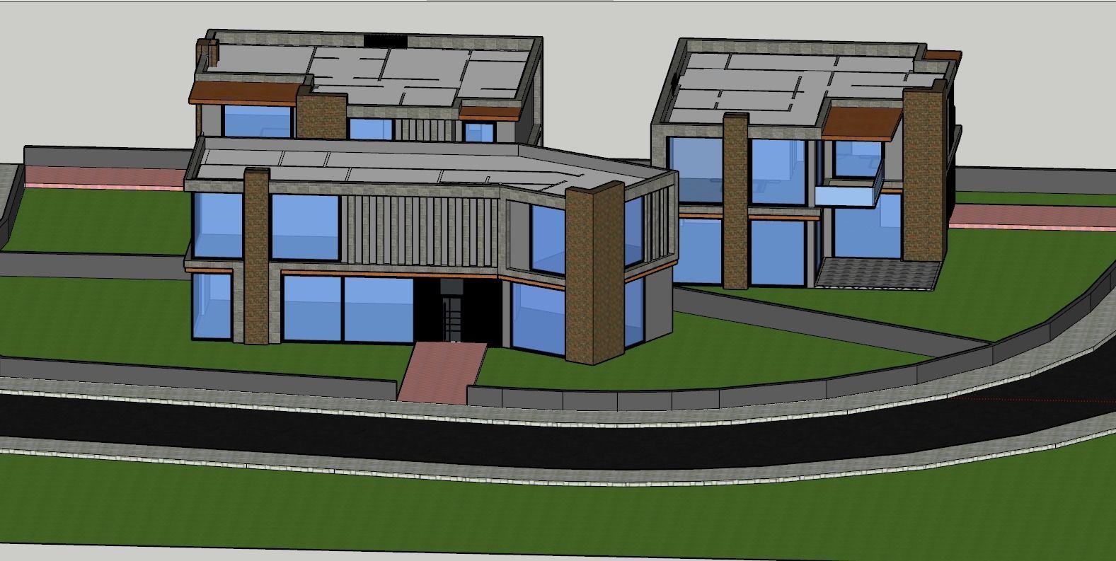 MODERN 3 VILLA MODEL WORK 3D model_1