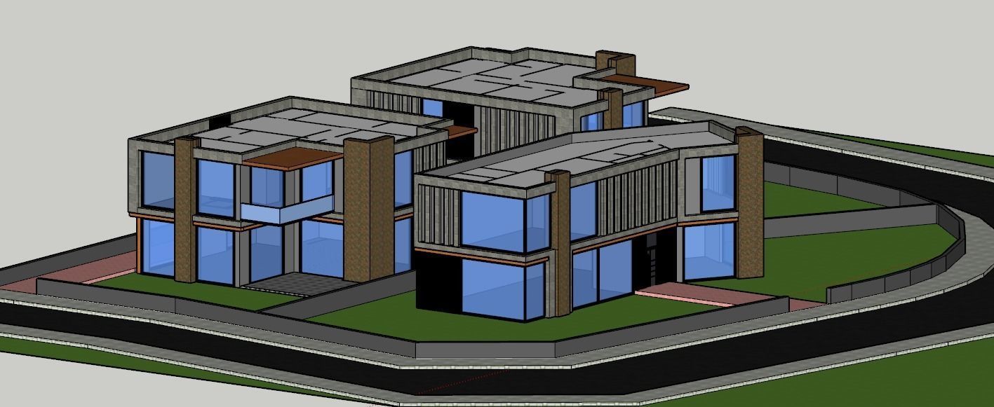MODERN 3 VILLA MODEL WORK 3D model_3