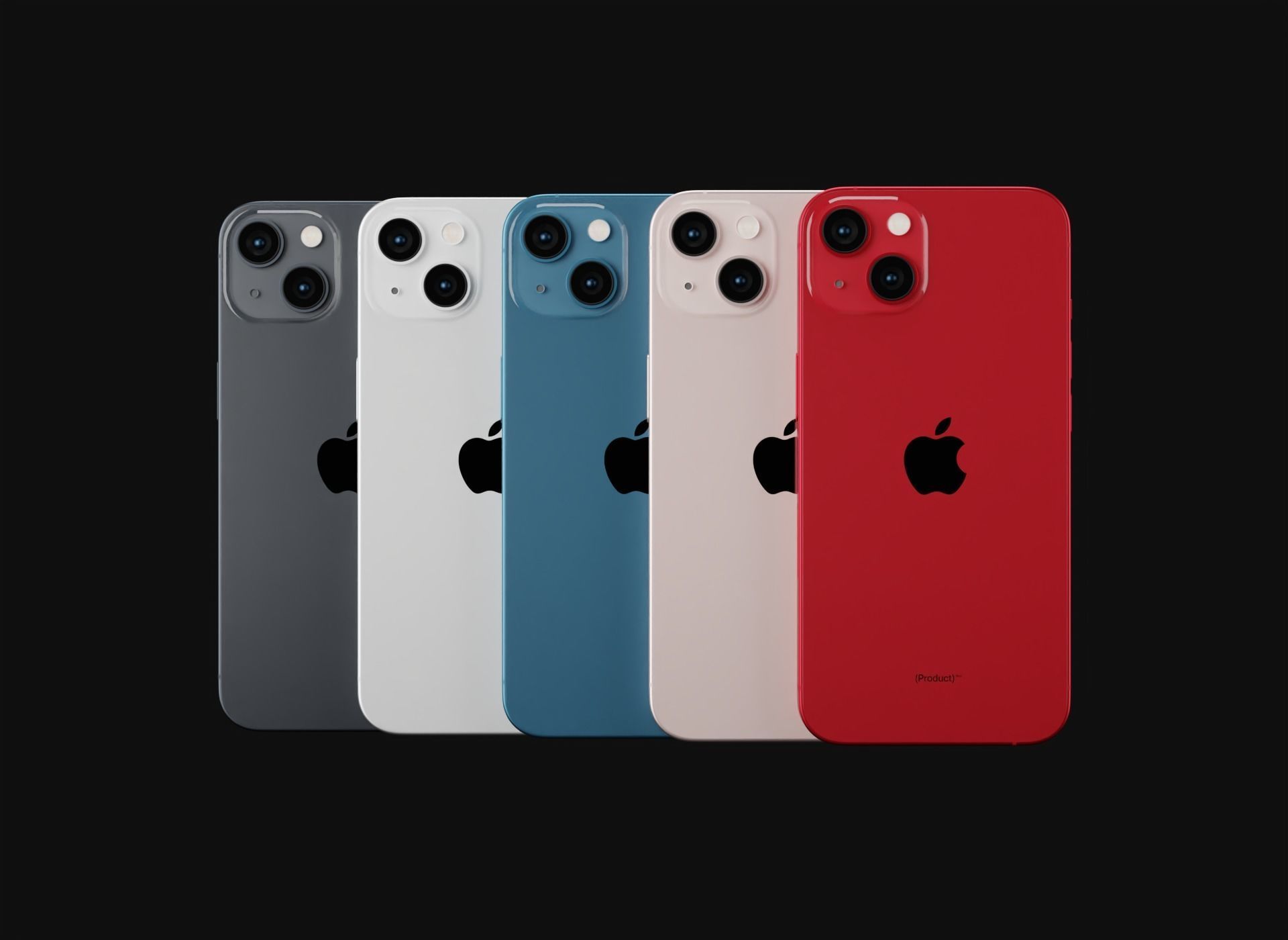 Apple iPhone 13 in all Official Colors Low-poly 3D model_17