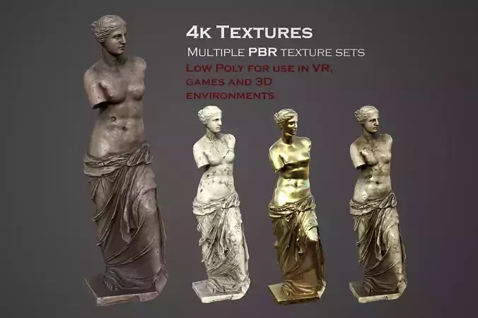 statue of Venus  3 Low-poly 3D model