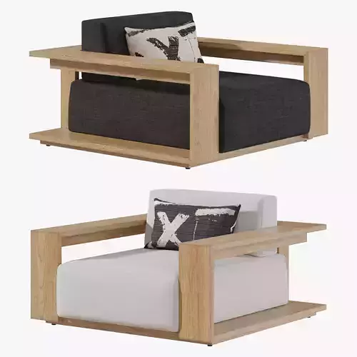 RH BAHIA LOUNGE CHAIR Natural Teak