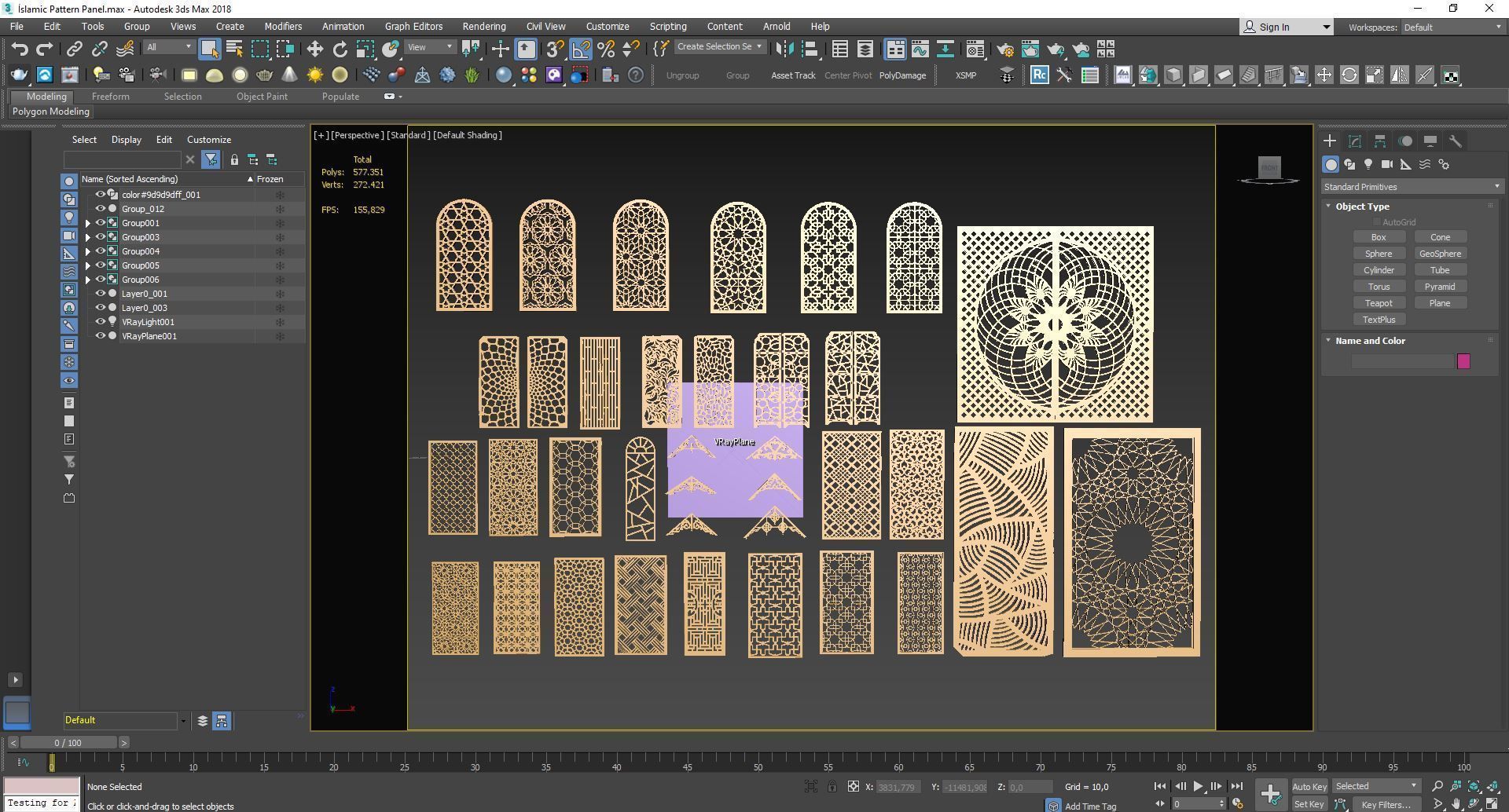 Arabic Pattern Panel 3 3D model_8