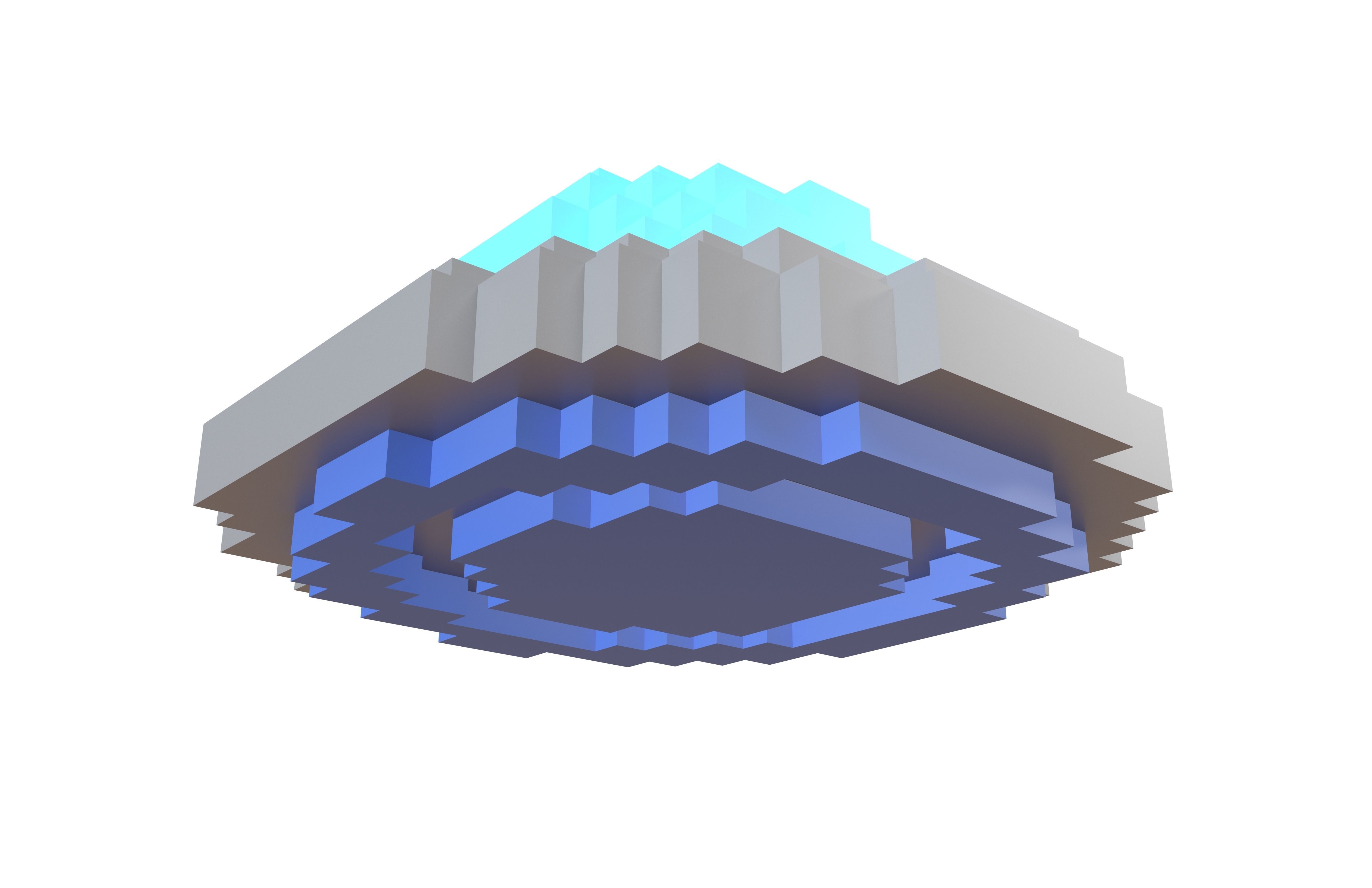 Voxel UFO v1 002 Low-poly 3D model_3