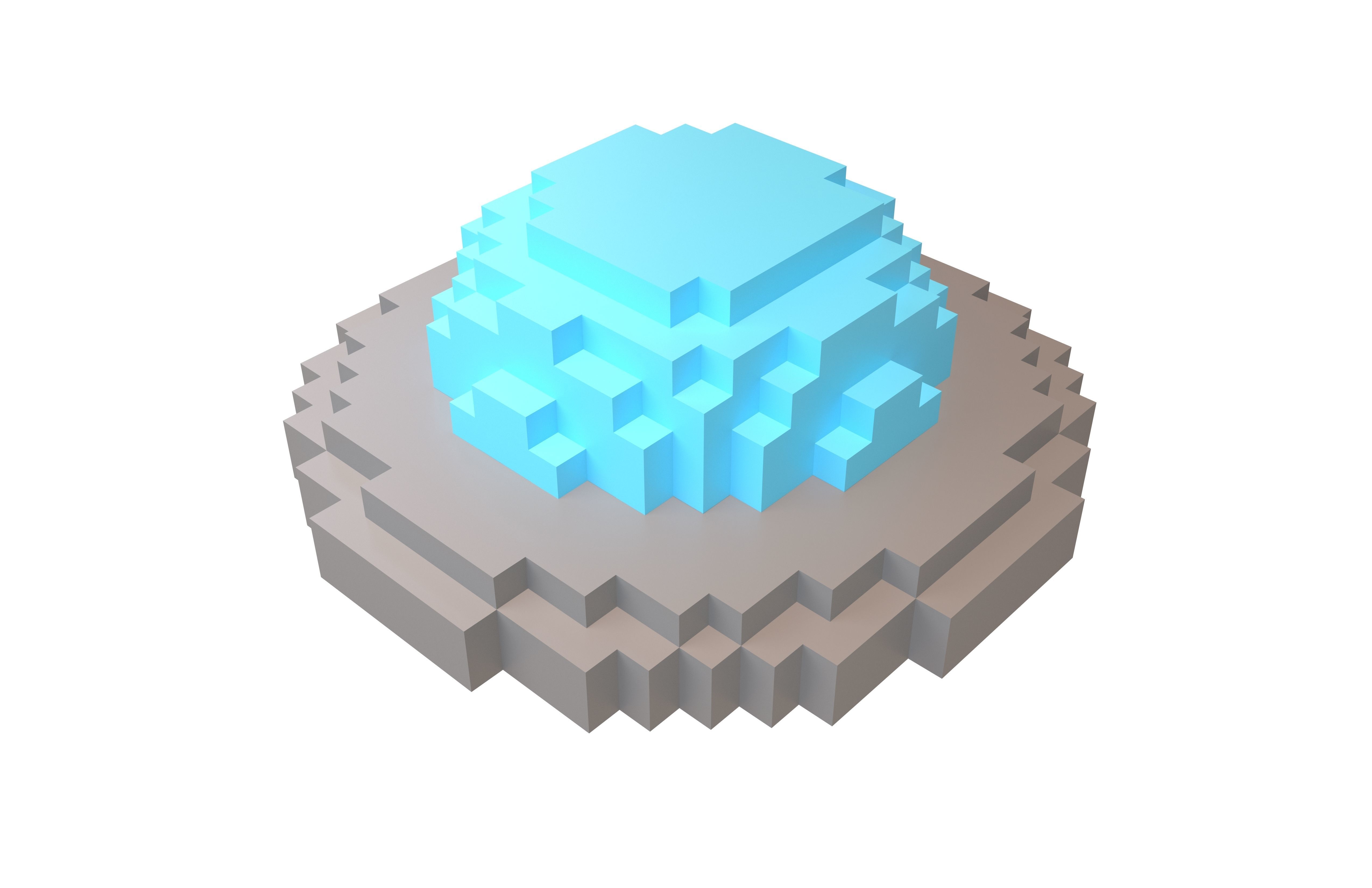 Voxel UFO v1 002 Low-poly 3D model_2