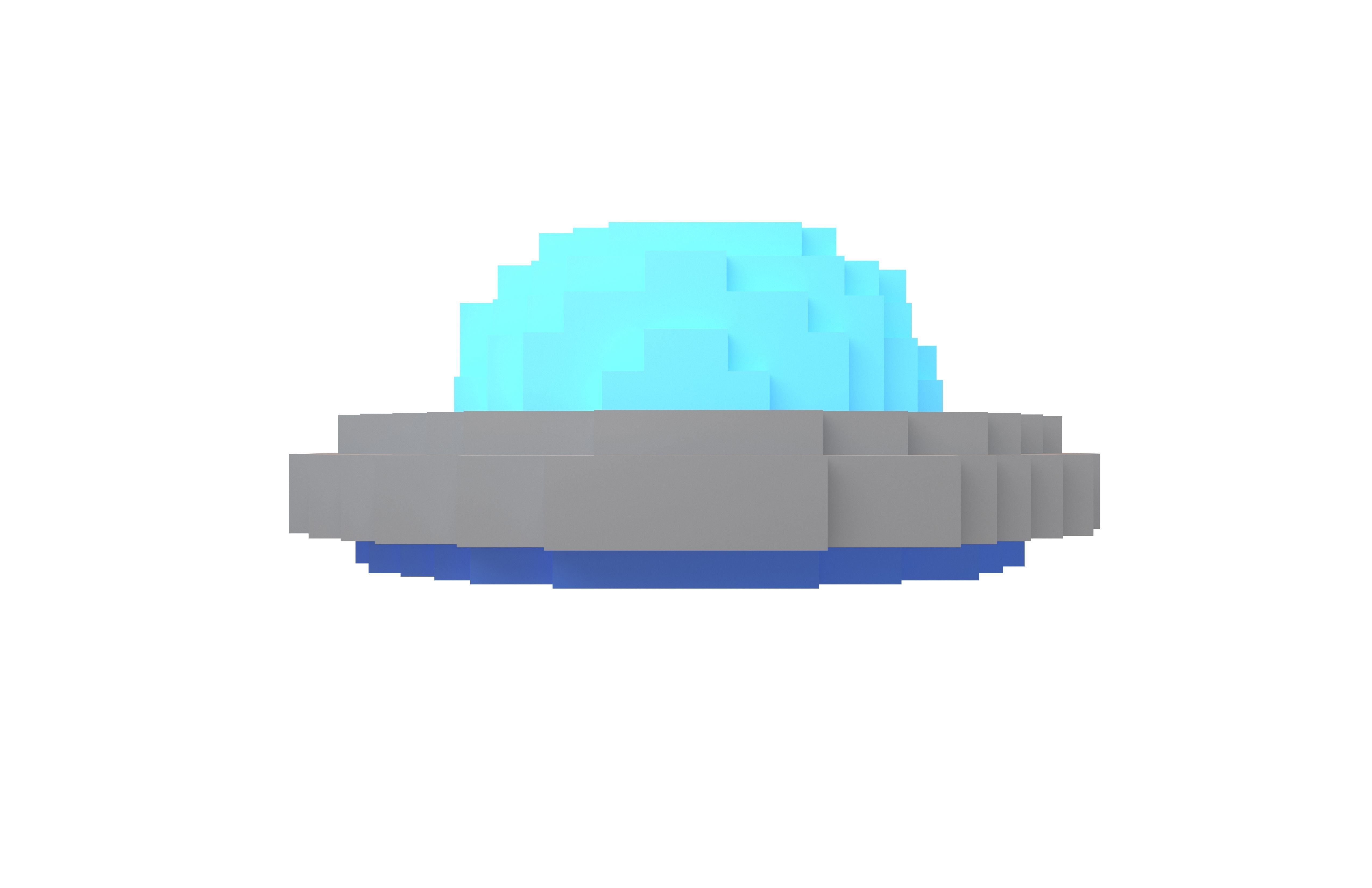Voxel UFO v1 002 Low-poly 3D model_1