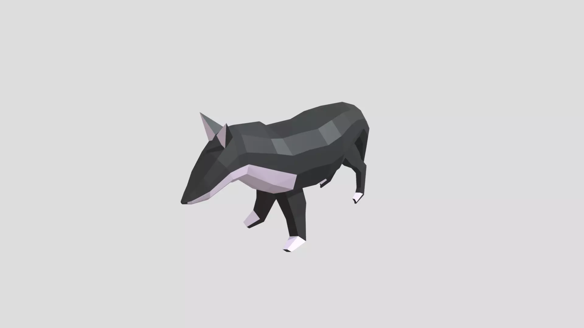 wolf low poly game and animation assist Low-poly 3D model