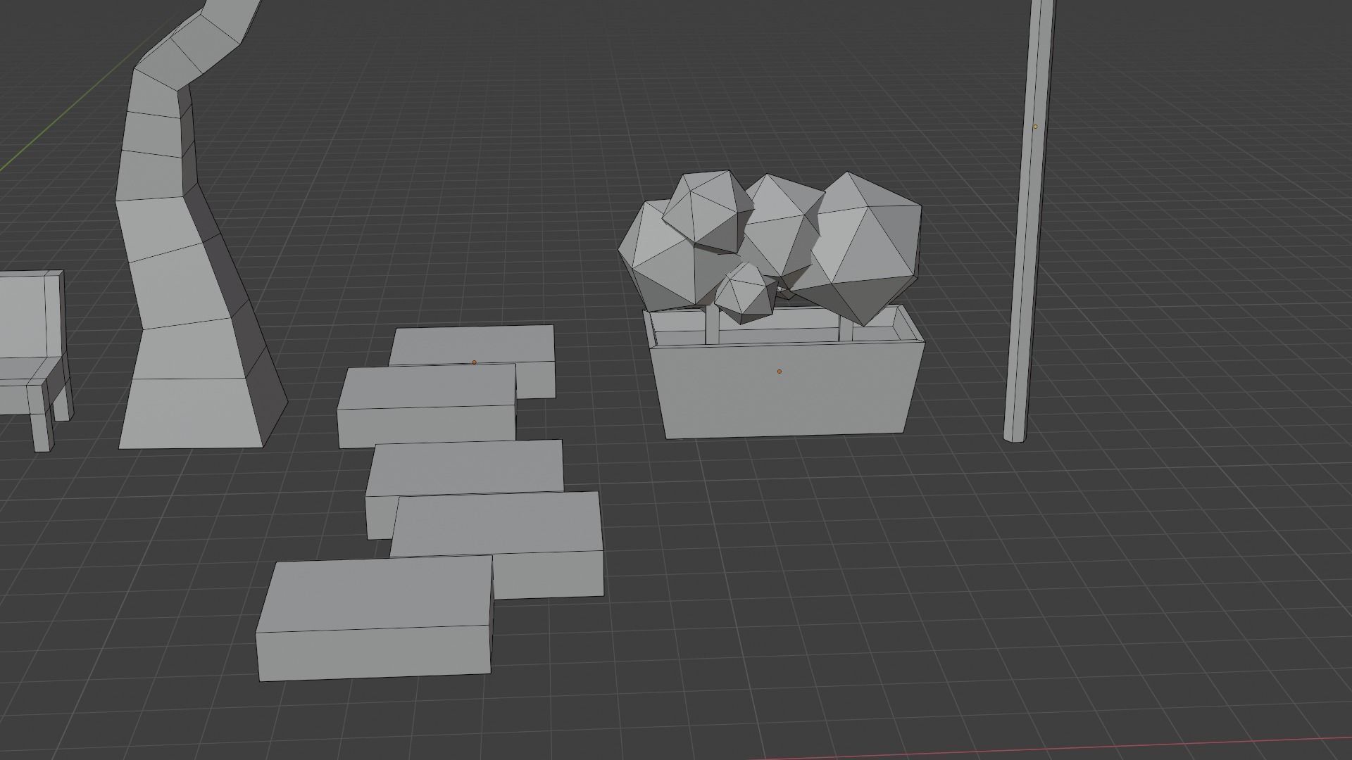 Park or yard low poly Low-poly 3D model_24