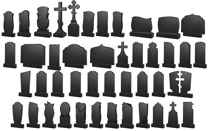 Gravestones Mega Pak 44 Models 3D model