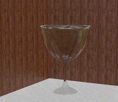 Transparent Wine Glass Low-poly 3D model