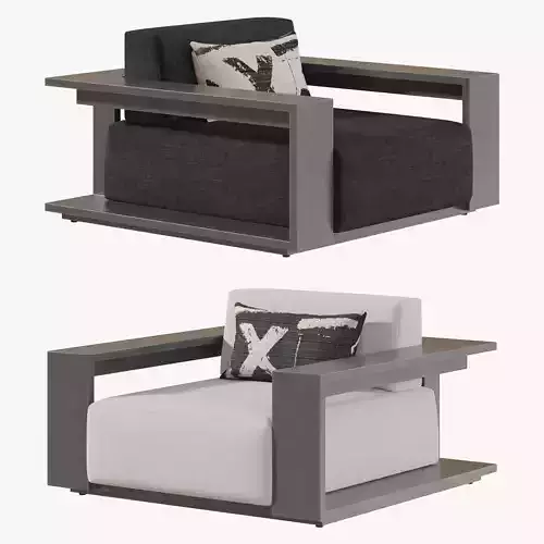 RH BAHIA LOUNGE CHAIR Aluminum 3D model