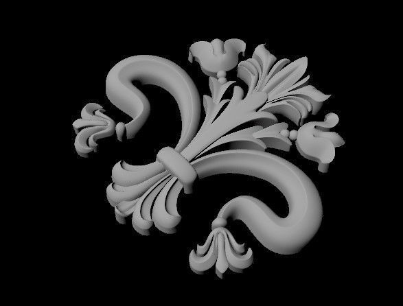 Central decor ornament for furniture 3D model_1