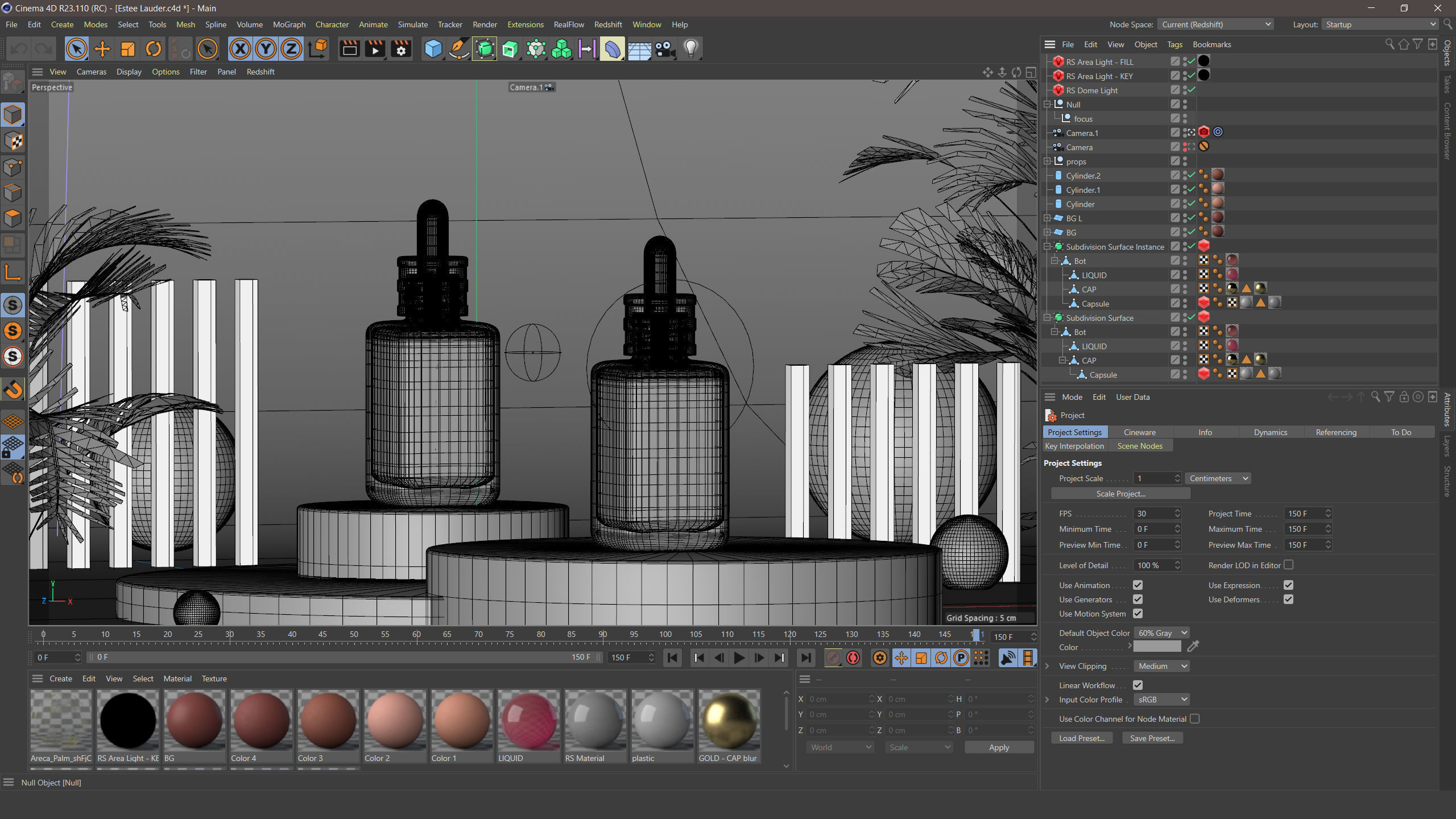 Project file Estee Lauder render with Cinema 4D and Redshift 3D model_3
