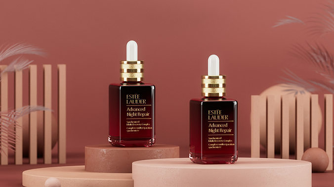 Project file Estee Lauder render with Cinema 4D and Redshift 3D model