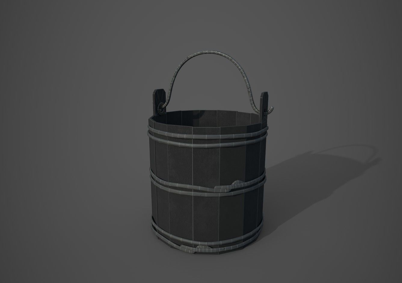 Medieval Buckets Low-poly 3D model_14