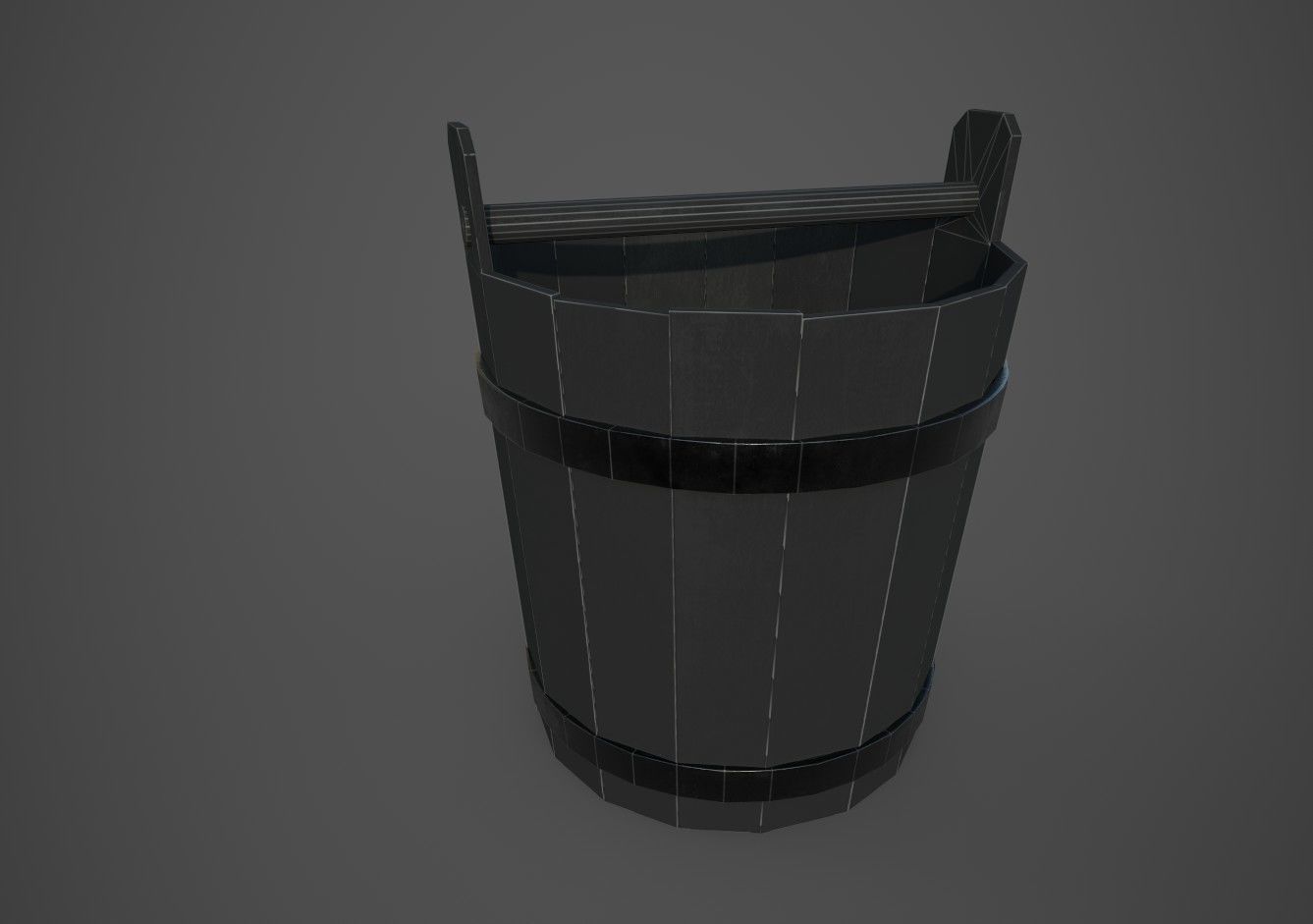 Medieval Buckets Low-poly 3D model_16