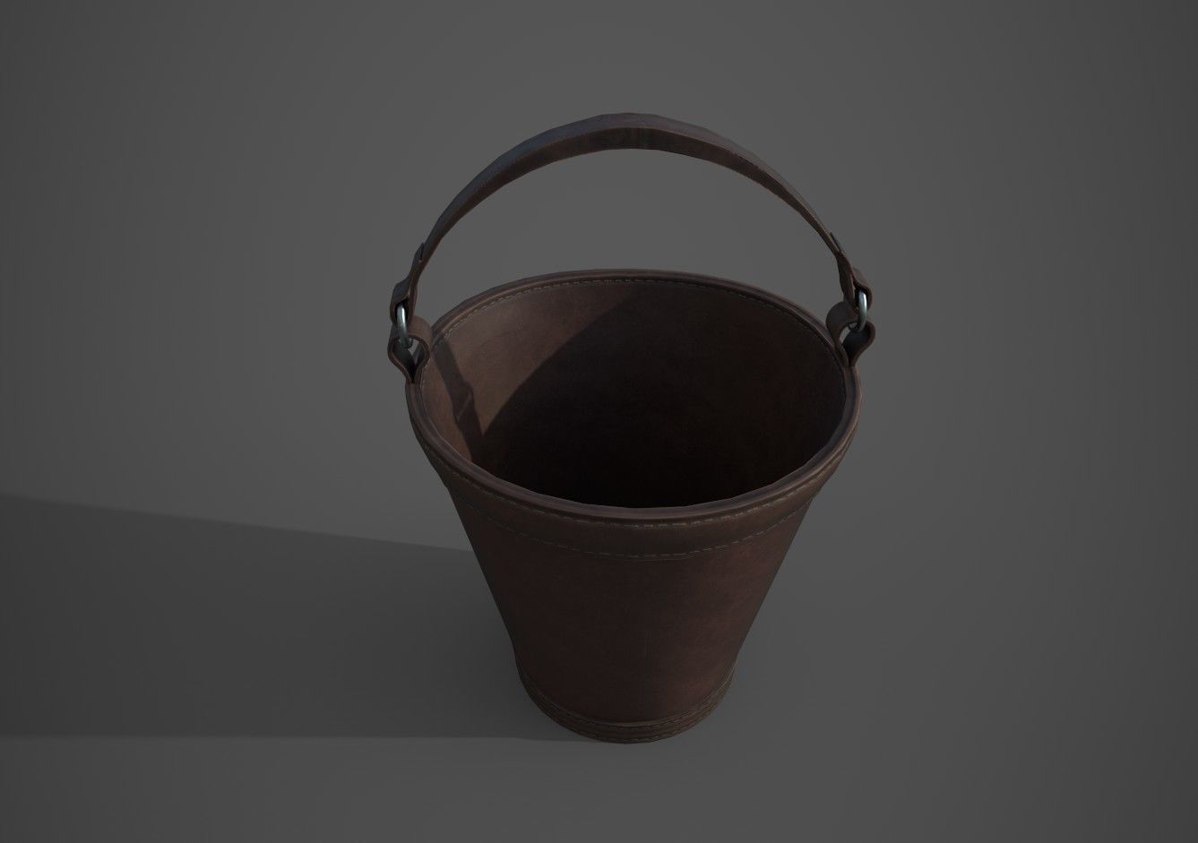 Medieval Buckets Low-poly 3D model_3