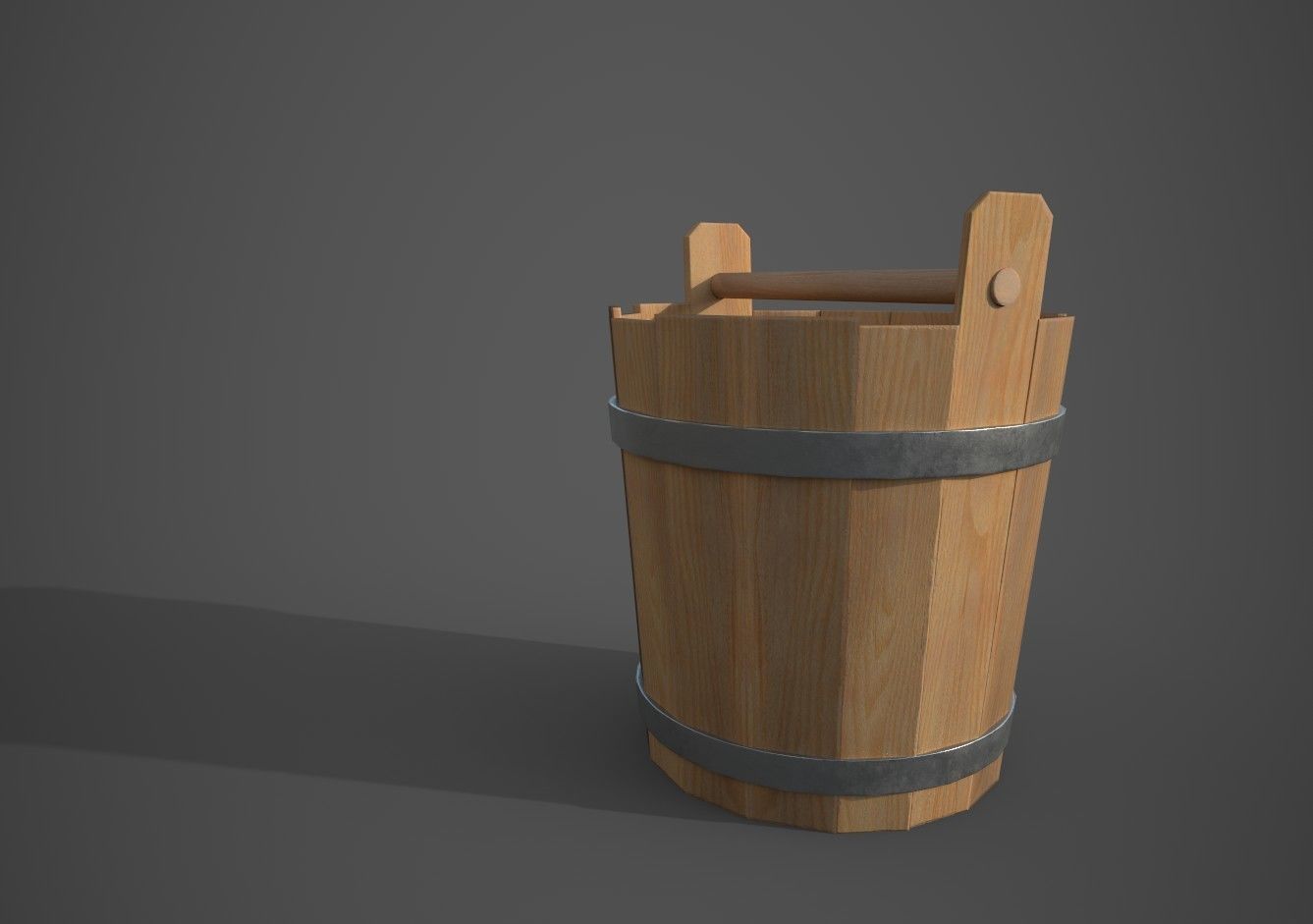 Medieval Buckets Low-poly 3D model_10