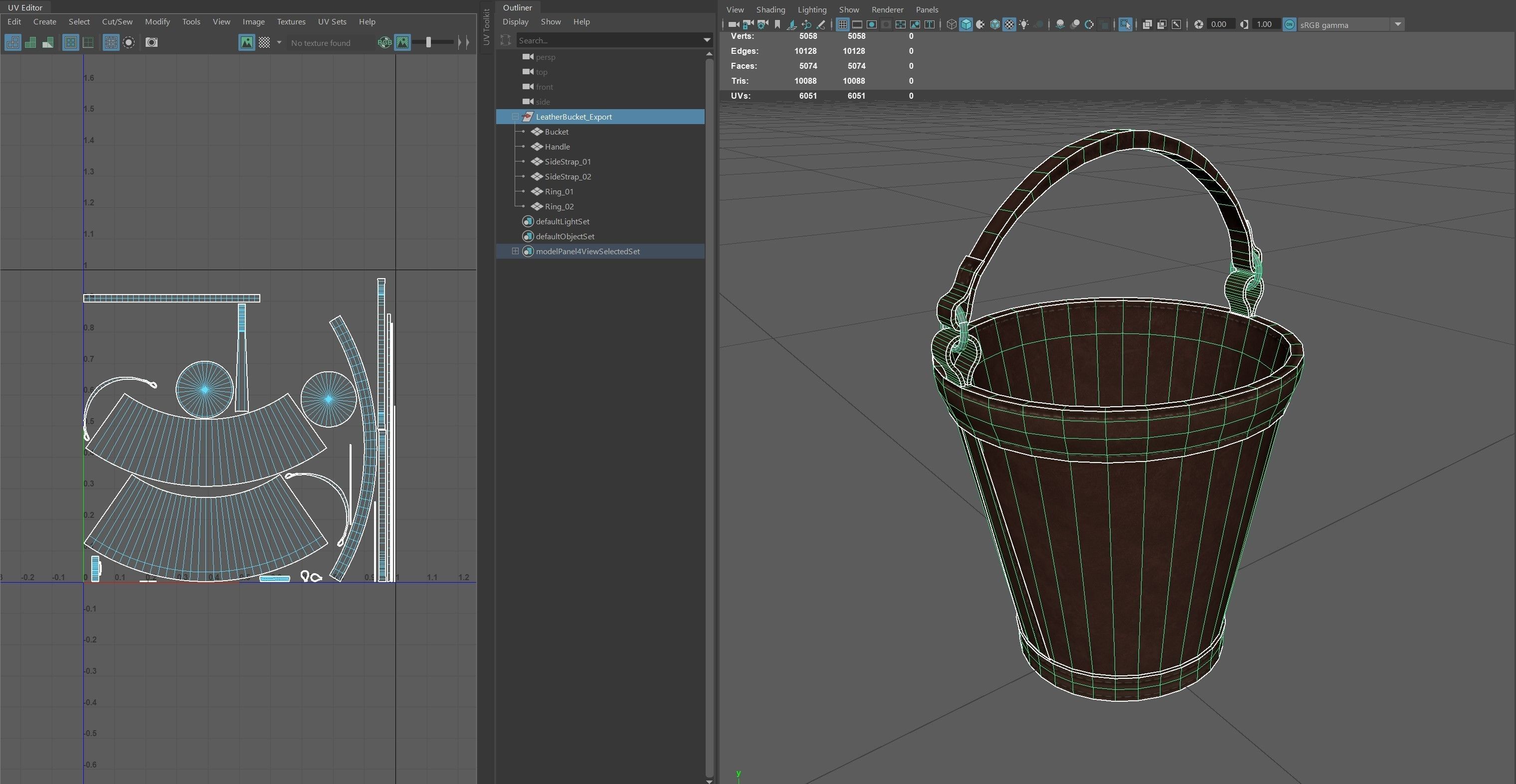 Medieval Buckets Low-poly 3D model_17