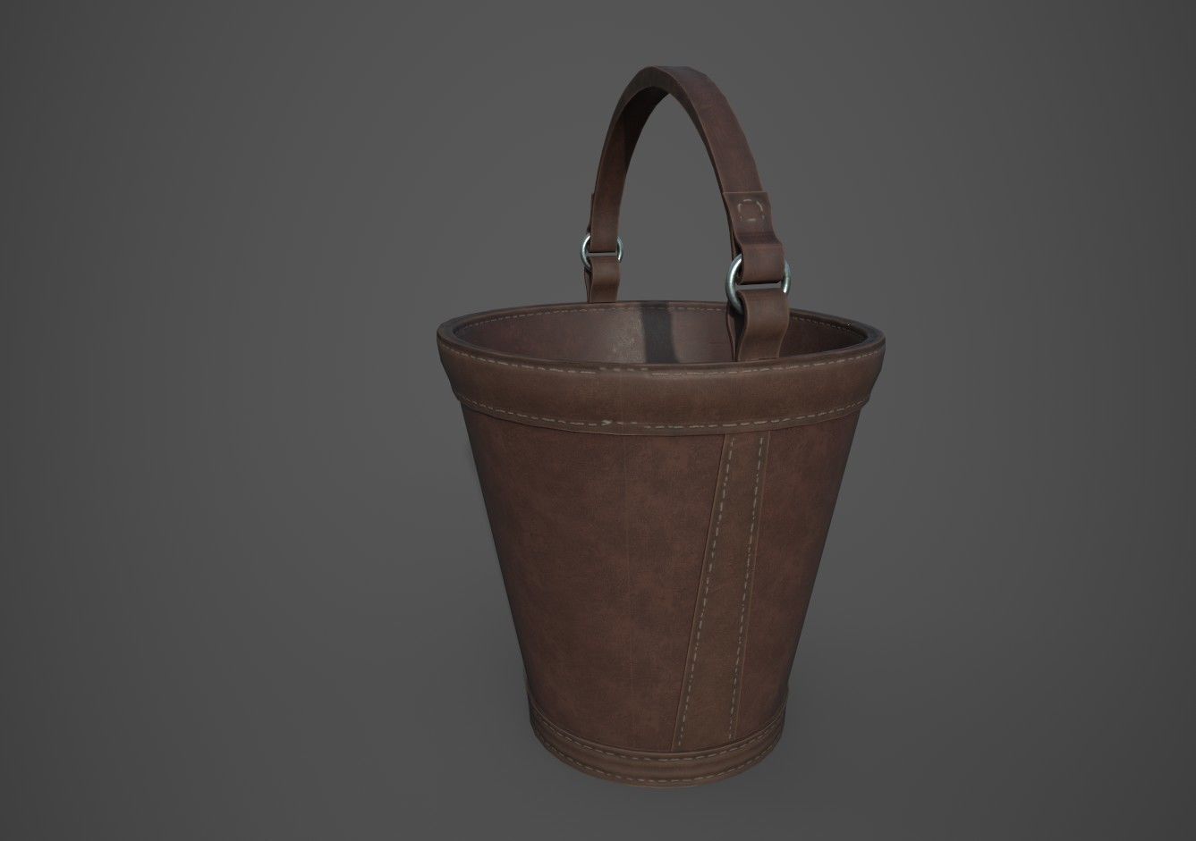 Medieval Buckets Low-poly 3D model_2