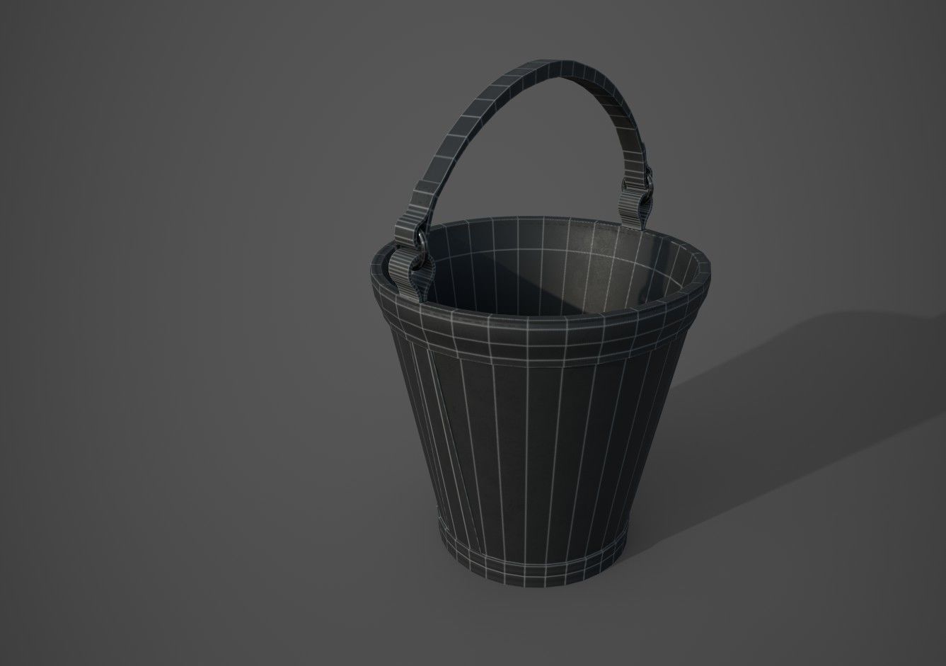 Medieval Buckets Low-poly 3D model_11