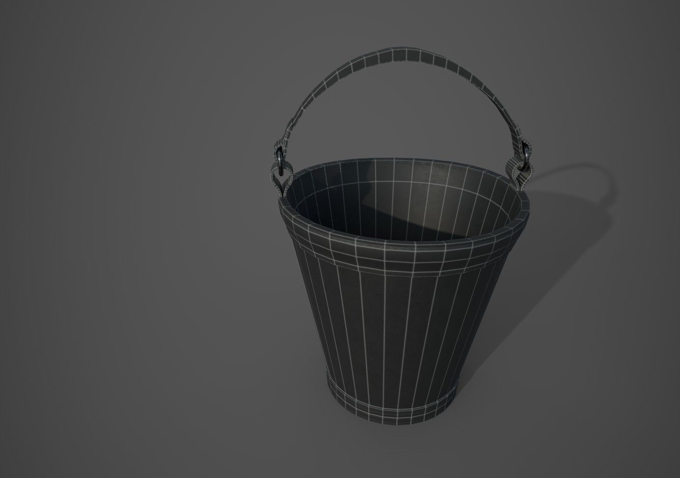 Medieval Buckets Low-poly 3D model_12