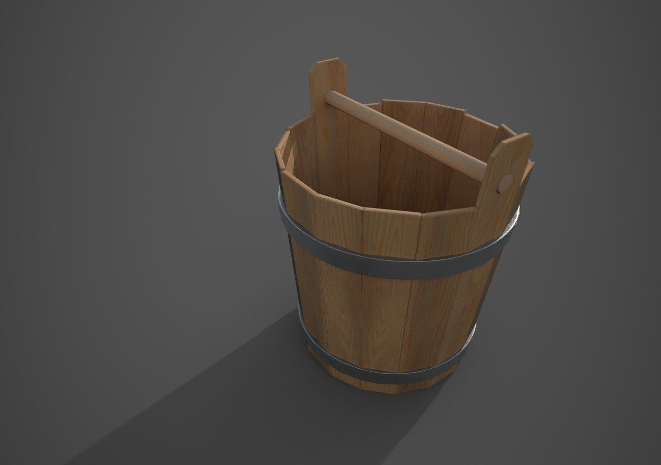 Medieval Buckets Low-poly 3D model_9