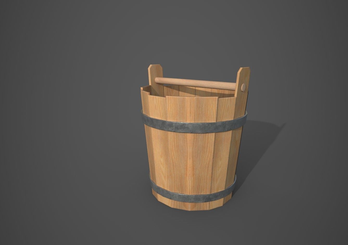 Medieval Buckets Low-poly 3D model_8