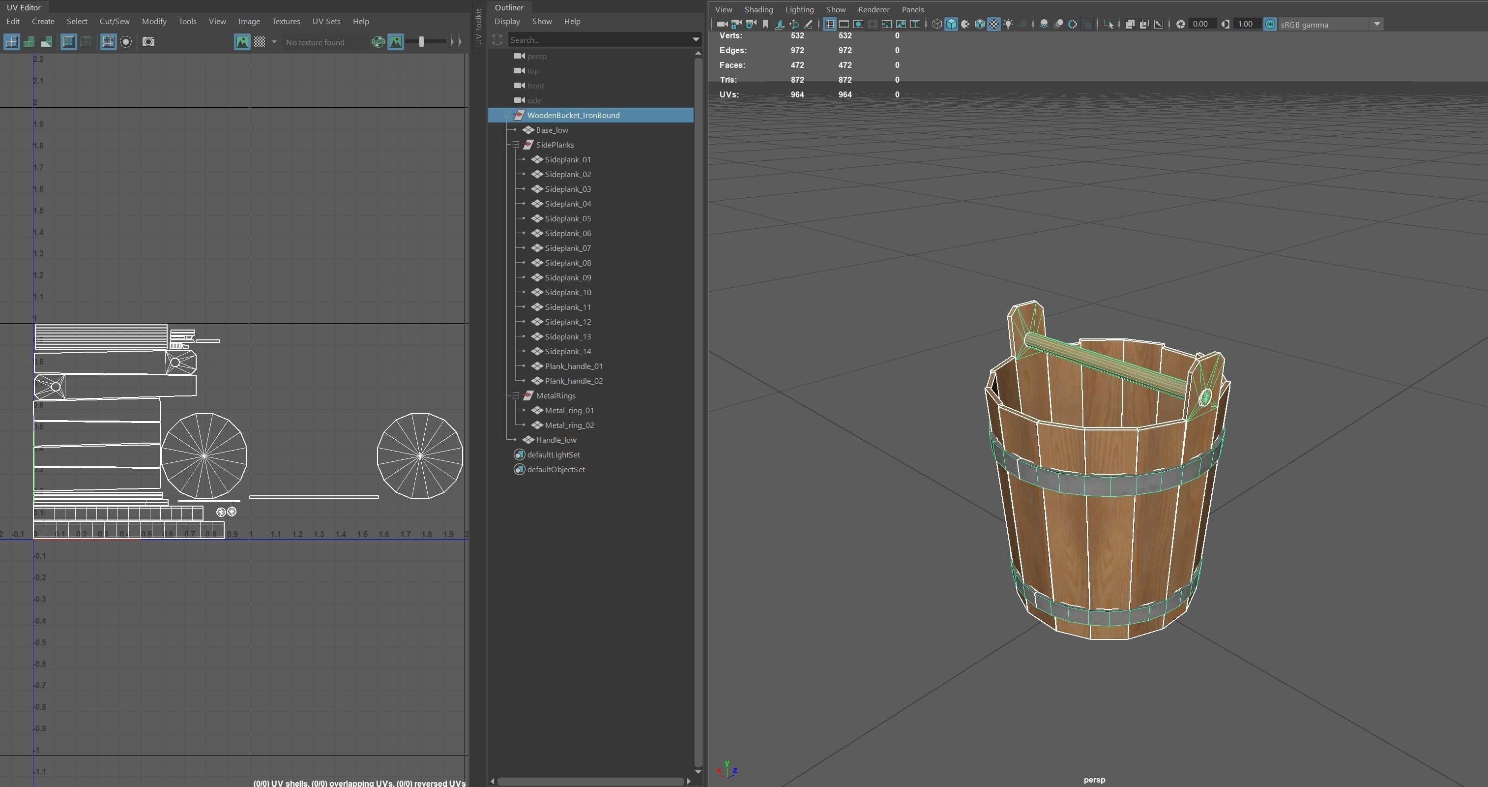 Medieval Buckets Low-poly 3D model_19
