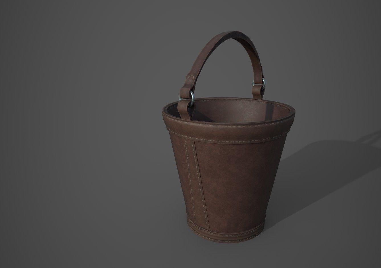Medieval Buckets Low-poly 3D model_4