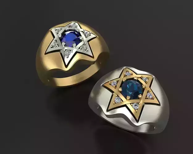 Ring star of david 3D print model