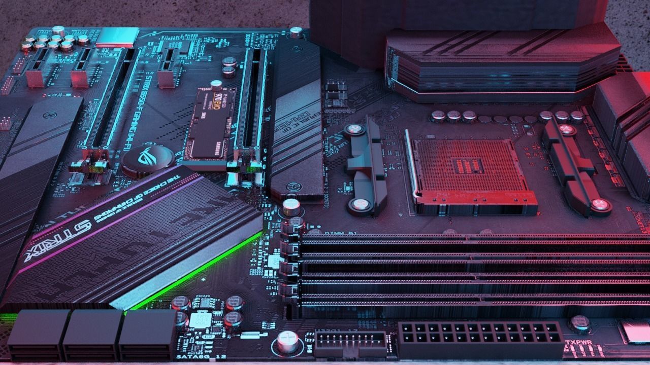 ASUS motherboard 3D model_2