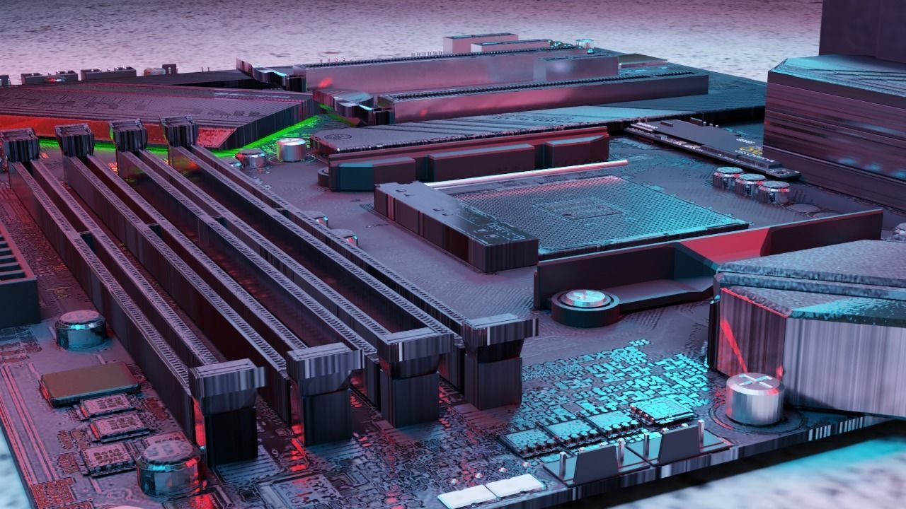 ASUS motherboard 3D model_3