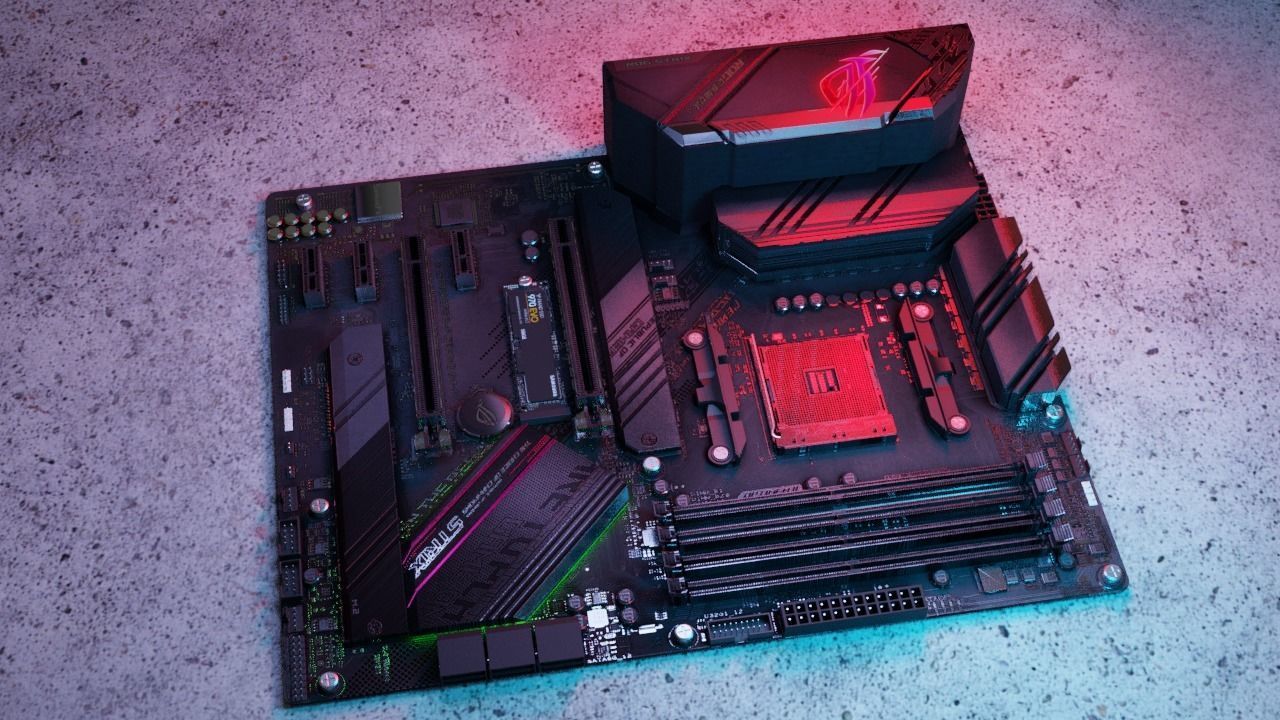 ASUS motherboard 3D model_1