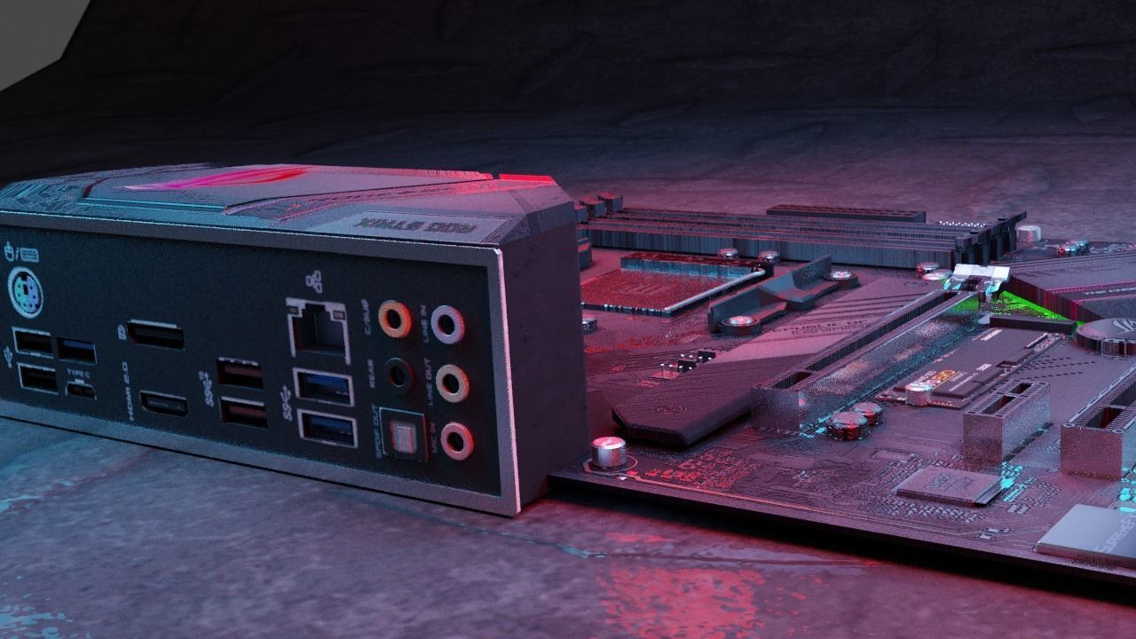 ASUS motherboard 3D model_5