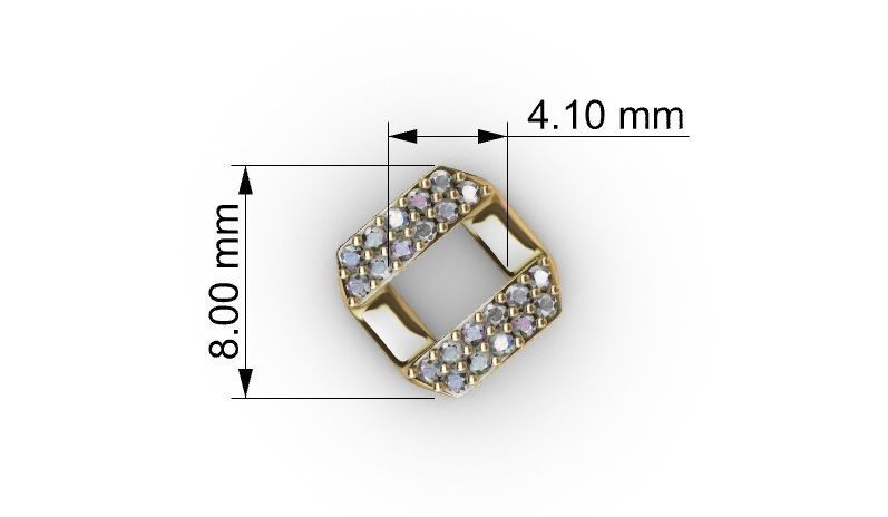 8 MM CUBAN LINK CHAIN 2 ROWS DIAMOND BRACELET OR NECKLACE 3D print model_6