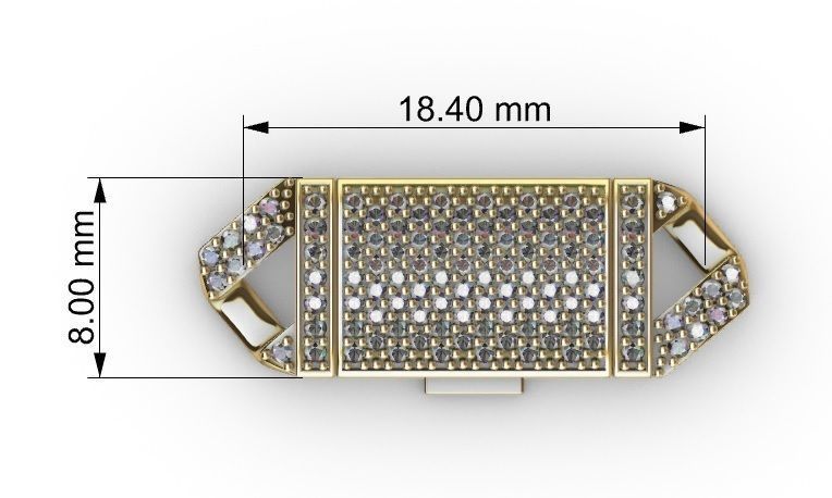 8 MM CUBAN LINK CHAIN 2 ROWS DIAMOND BRACELET OR NECKLACE 3D print model_8