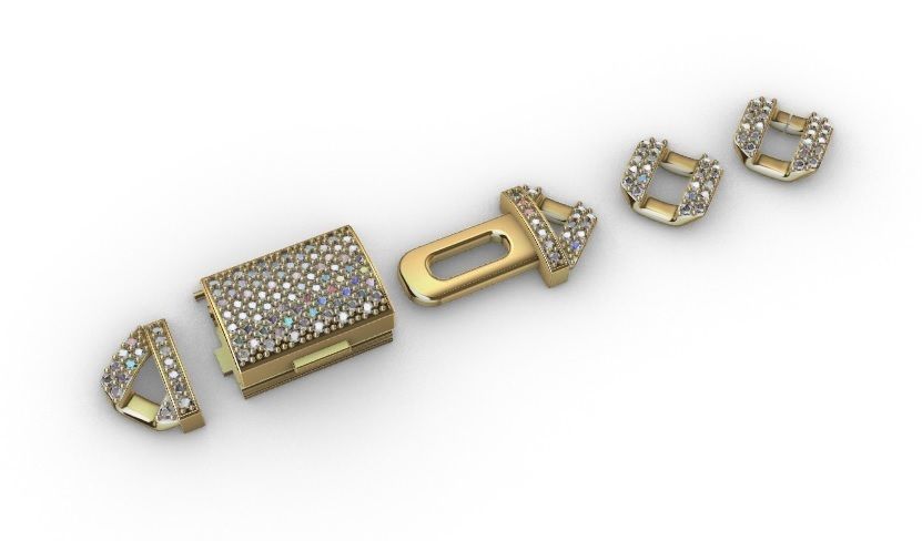 8 MM CUBAN LINK CHAIN 2 ROWS DIAMOND BRACELET OR NECKLACE 3D print model_10