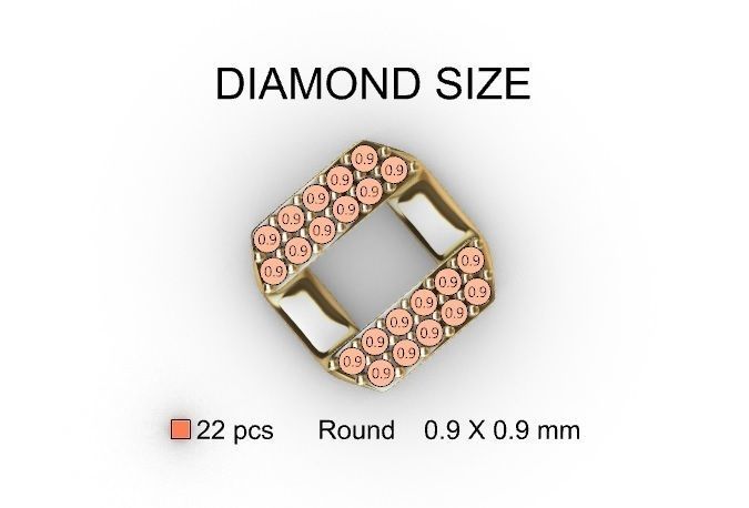 8 MM CUBAN LINK CHAIN 2 ROWS DIAMOND BRACELET OR NECKLACE 3D print model_4