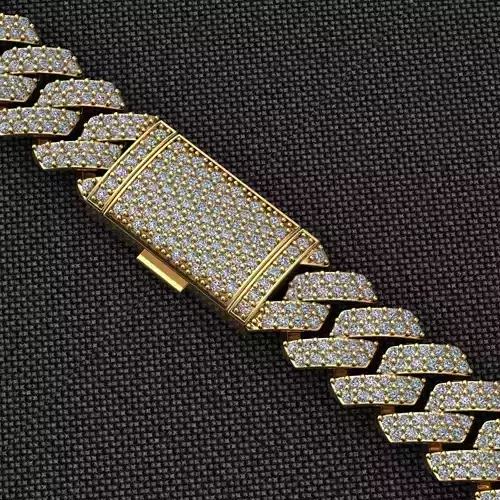 8 MM CUBAN LINK CHAIN 2 ROWS DIAMOND BRACELET OR NECKLACE 3D print model