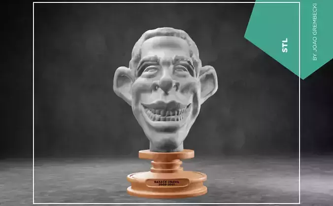Barack Obama Caricature STL 3D print model
