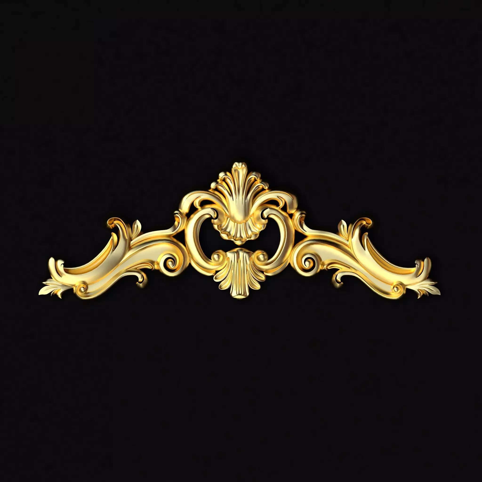 Central decor ornament for furniture 3D model_0