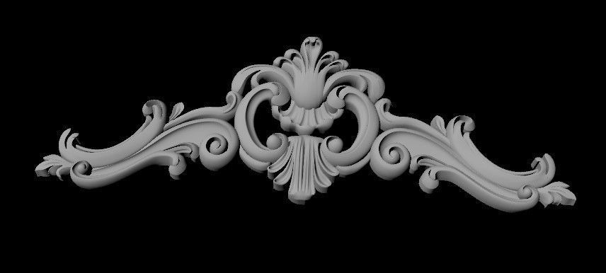 Central decor ornament for furniture 3D model_1