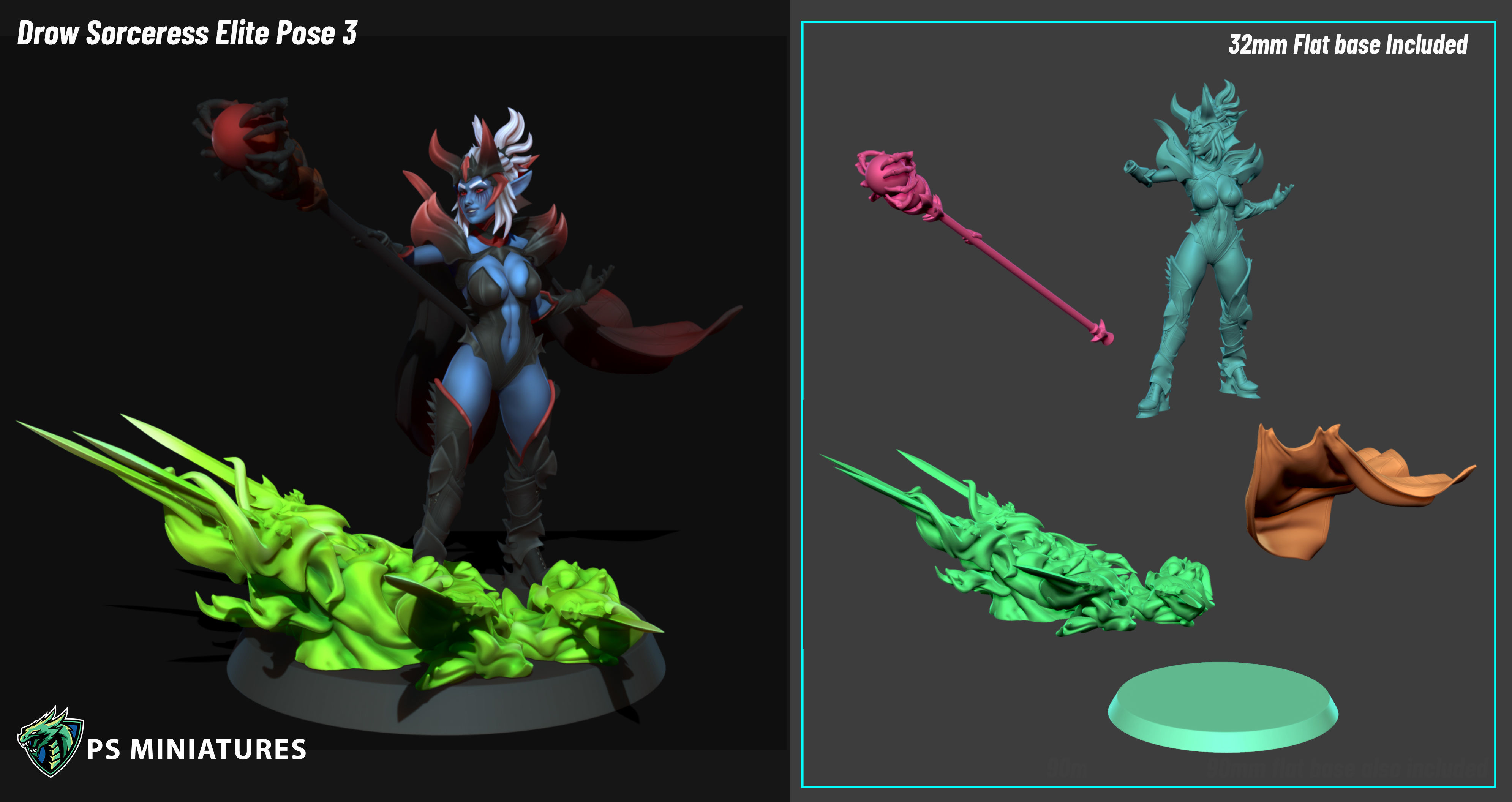 Drow Sorceress Elite Pose 3 3D print model_2