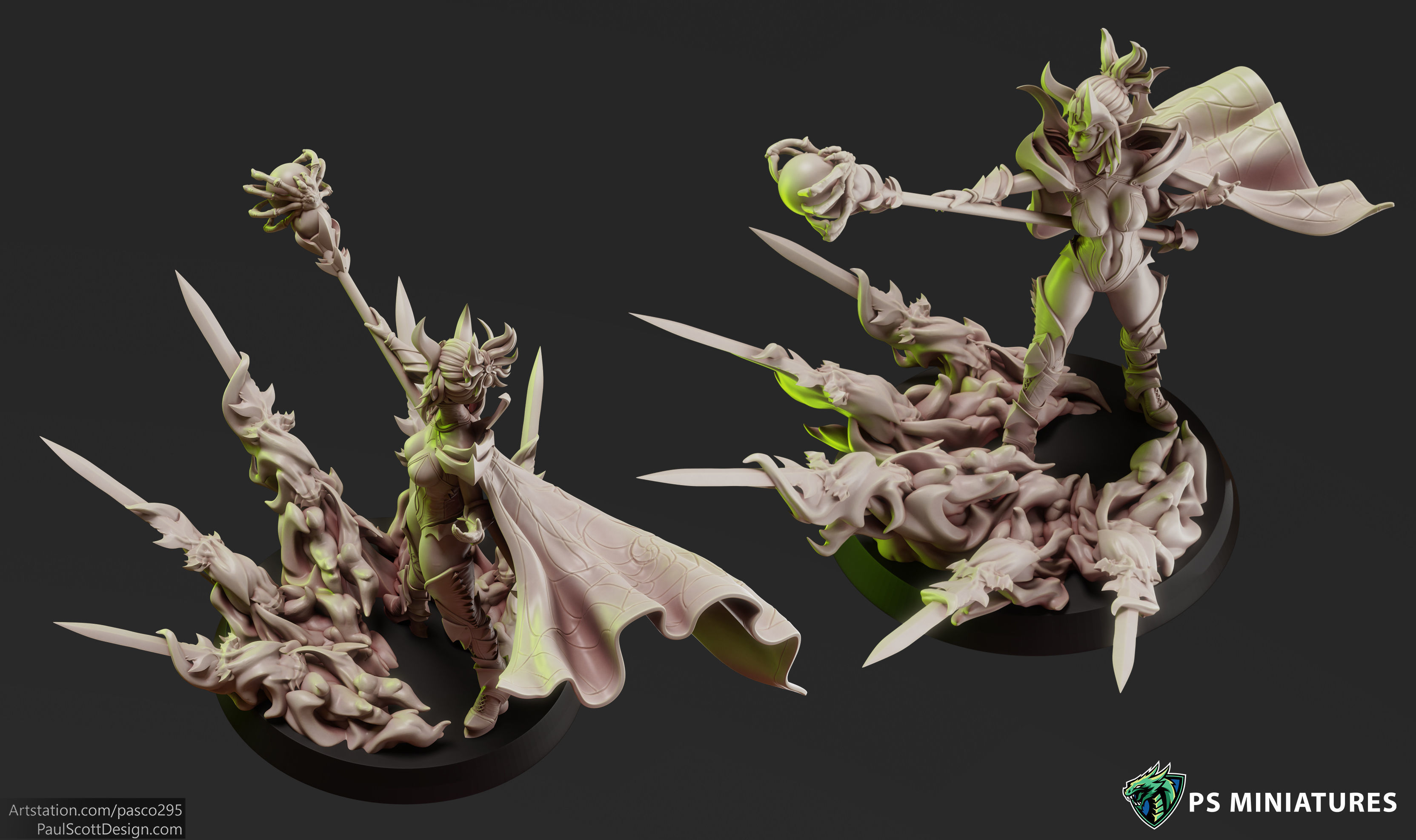 Drow Sorceress Elite Pose 3 3D print model_1